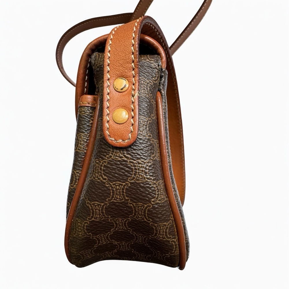 Vintage Celine Macadam Crossbody Bag – Brown Monogram, Snap Flap, 90s Style - Picture 5 of 9